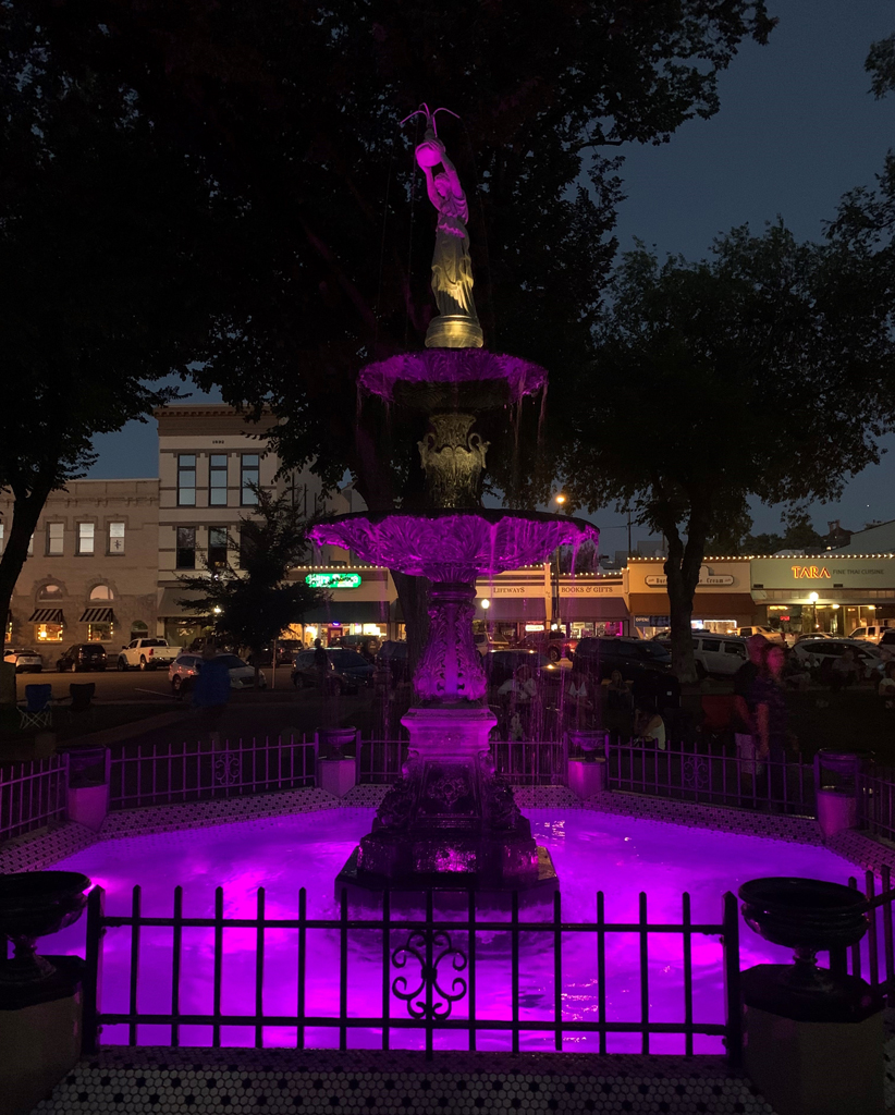The 1910 "Lady Ermintrude" historic fountain at the Prescott Courthouse Plaza.